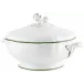 Touraine Double Filet Green Soup Tureen Diam 9.6 in