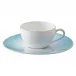 Aura Mocha Cup Monceau Gold And Saucer Aura Azure Diam 2.8 in Gift Box