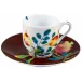 Harmonia Brown Coffee Cup/Saucer 2.4 in 4 oz in Rd. Giftbox