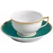 Mazurka Gold Turquoise Tea Saucer Extra 6.3 in