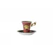 Medusa Red After Dinner Cup & Saucer (winged handle) 5 in, 3 oz