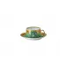 Medusa Amplified Green Coin Tea Cup & Saucer 6 1/4 in