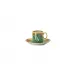 Medusa Amplified Green Coin After Dinner Cup & Saucer 4 1/4 in