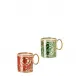 Medusa Garland Red & Green Set Of 2 Mugs (1 Red & 1 Green) 11 oz