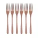 Cake & Coffee 6 Pcs Cake Forks, Taste Vintage Pvd Copper