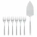 Cake & Coffee Cake Set, 6 Forks And Server, Linear 18/10 Stainless Steel