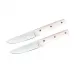 Porterhouse Steak Knife Set, 2 Pcs, Smooth Blade, Gift Boxed 10 in 18/10 Stainless Steel Blade, Ivory-Effect Resin Handle