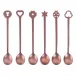 Party Portafortuna Party Spoons, 6 Pcs, Gift Boxed 4 1/2 In Each Spoon Antico Pvd Copper