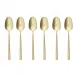Cake & Coffee Gift Box, 6 Mocha Spoons, Rock Antico Pvd Champagne