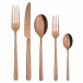 Linear Pvd Copper Dessert Fork 6 7/8 in 18/10 Stainless Steel Pvd Mirror