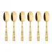 Jungle Mirror PVD Gold Espresso Spoon Set of 6