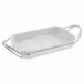 New Living Rectangular Porcelain Dish Set 16 1/8X10 5/8 On Stainless Steel