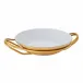 New Living Round Rice Dish Set Round 14 1/8 Pvd Gold Mirror