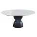 Madame Footed Stand 3 3/4 In 8 3/4 In H Stainless Steel/Blue Resin