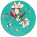 Tresor Fleuri Turquoise Dessert Coupe Plate Flat Magnolia Round 8.7 in. in a gift box