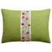 Ashoka Slubby Linen Lime Ashoka Magenta and leaf Tape 14 x 20 in Pillow