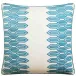 Nola Stripe Embroidery Aqua Pillow