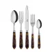 Faux Tortoise 5-Pc Setting (Dinner Knife, Dinner Fork, Soup Spoon, Salad Fork, Teaspoon)