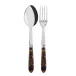 Faux Tortoise 2-Pc Serving Set 10.25" (Fork, Spoon)