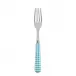 Gingham Turquoise Dinner Fork 8.5"