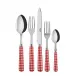 Gingham Red 5-Pc Setting (Dinner Knife, Dinner Fork, Soup Spoon, Salad Fork, Teaspoon)