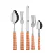 Gingham Orange 5-Pc Setting (Dinner Knife, Dinner Fork, Soup Spoon, Salad Fork, Teaspoon)