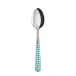 Gingham Turquoise Dessert Spoon 7.5"