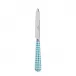 Gingham Turquoise Dessert Knife 8"