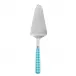 Gingham Turquoise Tart Slicer 10"