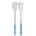 Gingham Light Blue 2-Pc Salad Serving Set 10.25" (Fork, Spoon)