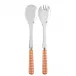 Gingham Orange 2-Pc Salad Serving Set 10.25" (Fork, Spoon)