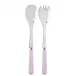 Gingham Pink 2-Pc Salad Serving Set 10.25" (Fork, Spoon)