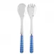 Gingham Lapis Blue 2-Pc Salad Serving Set 10.25" (Fork, Spoon)