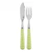 Gingham Lime Fish Set 8.25" (Knife, Fork)