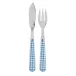 Gingham Light Blue Fish Set 8.25" (Knife, Fork)