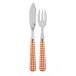 Gingham Orange Fish Set 8.25" (Knife, Fork)