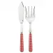 Gingham Red 2-Pc Fish Serving Set 11" (Knife, Fork)