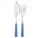 Gingham Lapis Blue 2-Pc Fish Serving Set 11" (Knife, Fork)