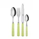 Gingham Lime 4-Pc Setting (Dinner Knife, Dinner Fork, Soup Spoon, Teaspoon)