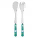 Tulip Turquoise 2-Pc Salad Serving Set 10.25" (Fork, Spoon)