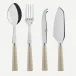 Nature Faux Horn Set Of 4 Serving Pieces (Serving Spoon, Serving Fork, Cheese Knife Large, Tart Slicer)