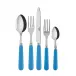 Basic Cerulean Blue 5-Pc Setting (Dinner Knife, Dinner Fork, Soup Spoon, Salad Fork, Teaspoon)