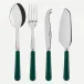 Basic Green Set Of 4 Serving Pieces (Serving Spoon, Serving Fork, Cheese Knife Large, Tart Slicer)