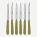 Pop Unis Sage Green Set Of 6 Steak Knives