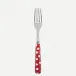 White Dots Red Dinner Fork 8.5"