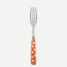 White Dots Orange Dinner Fork 8.5"