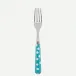 White Dots Turquoise Dinner Fork 8.5"