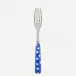 White Dots Lapis Blue Dinner Fork 8.5"