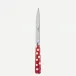 White Dots Red Steak Knife 9"