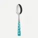 White Dots Turquoise Dessert Spoon 7.5"